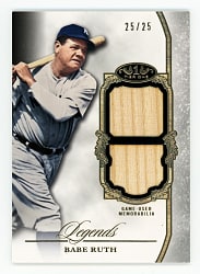 2013 Topps Tier One Babe Ruth Double Relic Legends #25/25