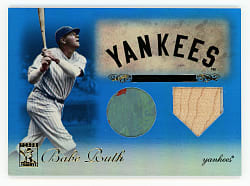 2009 Topps Tribute #1 Babe Ruth Double Relic Blue Parallel #/75