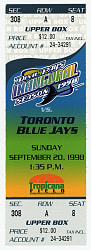 September 20th, 1998 Toronto Blue Jays vs. Tampa Bay Devil Rays Roy Halladay MLB Debut Full Ticket