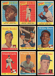 1958 Topps Partial Set (346/494) with Several Hall of Famers & #476 Stan Musial All-Star PSA EX-MT 6