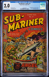 1941 Timely Comics Sub-Mariner #2 with Stan Lee Early Text Story - CGC 2.0