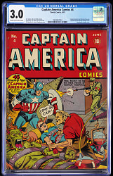 1941 Timely Comics Captain America Comics #4 - CGC 3.0