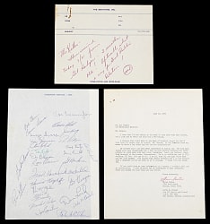 1965 Washington Senators Team-Sheet Signed by (29) with Gil Hodges & Frank Howard, Plus Period Ephemera