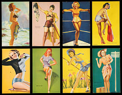 1940-1943 Mutoscope Pin-Up Girls Collection (64) with All-American Girls & Glorified Glamour Girls Partial Sets