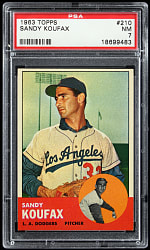 1963 Topps #210 Sandy Koufax PSA NM 7