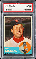 1963 Topps #250 Stan Musial PSA NM-MT 8