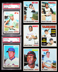 1970 Topps Near Complete Set (713/720) with #140 Reggie Jackson & #300 Tom Seaver - Both PSA NM 7