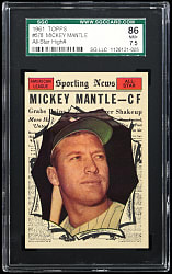 1961 Topps #578 Mickey Mantle All-Star SGC NM+ 7.5
