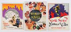1936, 1938 & 1943 World Series New York Yankees Program Trio with 1936 Lou Gehrig Home Run