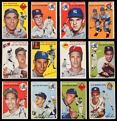 1954 Topps Partial Set (200/250) with (11) Hall of Famers Including Ted Williams