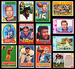 1956-1980 Football Collection (50) - Loaded with (34) Hall of Famers Including (4) Unitas, (2) Starr & J. Brown