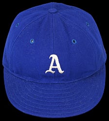 1949 Philadelphia Athletics Game-Used Cap with Phil Wood LOA - Tougher Style