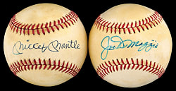 Mickey Mantle & Joe DiMaggio OAL/MacPhail Single-Signed Baseball Pair