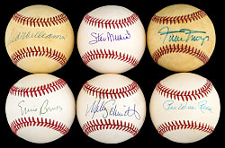 Hall of Fame Single-Signed Baseball Collection (20) with Willie Mays & Ted Williams