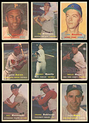 1957 Topps Starter Set (143/407) with Clemente, Mantle, Mays, F. Robinson Rookie & T. Williams