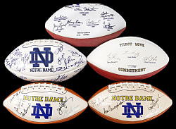 Notre Dame Fighting Irish Multi-Signed Football Collection (5) with Heisman Winners Plus 1966 & 1988 National Champion Re-Union Footballs