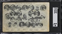1910 Chicago Cubs National League Champions Team Composite Postcard with Tinker, Evers, Chance - SGC POOR 1