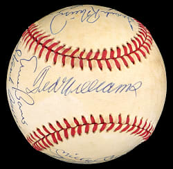 500 Home Run Club Multi-Signed Baseball with (11) Signatures Including Mickey Mantle & Ted Williams