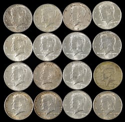 1964-1974 Kennedy Half Dollars (147) with 90% Silver Coins (61) & 40% Silver Coins (61)