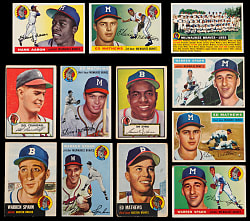 1952-1956 Topps Boston & Milwaukee Braves Collection (86) with (9) Hall of Famers Including 1955 Topps #47 Hank Aaron