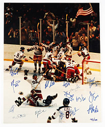 1980 Team USA Men’s Hockey Multi-Signed “Miracle on Ice” Limited-Edition 16x20 Photograph with (17) Signatures Including Herb Brooks