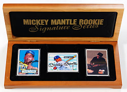 1995 R&N China Signature Series Mickey Mantle Signed Limited-Edition Porcelain Rookie Cards Set (2) in Deluxe Case