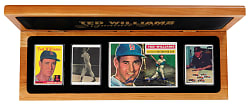1995 R&N China Signature Series Ted Williams Limited-Edition Porcelain Card Set (3) with Signed Oversized Card in Deluxe Case
