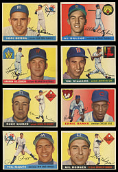1955 Topps Near Set (201/206) with Banks, Killebrew Rookie & T. Williams