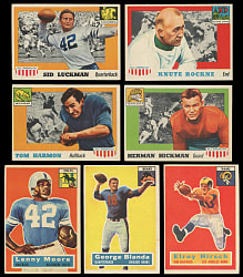 1955 Topps All-American & 1956 Topps Football Partial Set Pair - (126) Total Cards