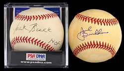 Jack Buck & Jack Brickhouse Single-Signed Baseball Pair - Both Certed