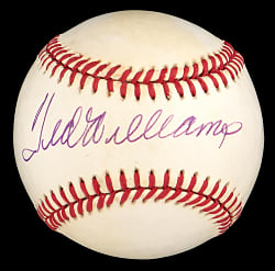 Ted Williams Single-Signed OAL/Brown Baseball - Full PSA/DNA LOA MINT 9 Autograph Grade