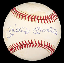Mickey Mantle Single-Signed OAL/Brown Baseball - Full JSA LOA