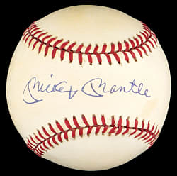 Mickey Mantle Single-Signed OAL/Brown Baseball - Full JSA LOA