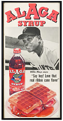 1960s Willie Mays Alaga Syrup 10x20 Framed Advertisement Display