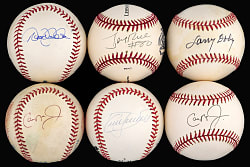 Signed Baseball & Card Collection (67) with (37) Hall of Famers Including (2) Jeter, Puckett, Jerry Rice, (2) Ripken