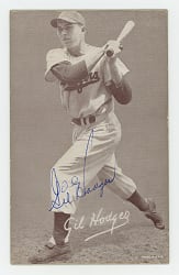 1947-1966 Exhibits Signed Gil Hodges "B" on Cap