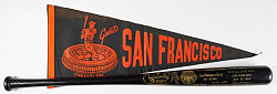 1960s-1984 San Francisco Giants Display Pair with Candlestick Park Pennant & 1984 All Star Game Black Bat