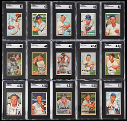 1952 Bowman SGC Graded Starter Set (25) with (7) High Numbers