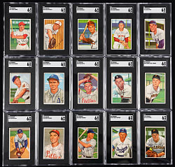 1952 Bowman SGC EX/NM 6 Graded Starter Set (39) with (4) High Numbers