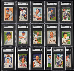 1952 Bowman SGC EX/NM+ 6.5 to NM 7 Graded Collection (16) with High Number