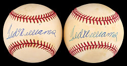 Ted Williams Single-Signed Baseball Pair - Each with Individual PSA/DNA Full LOA