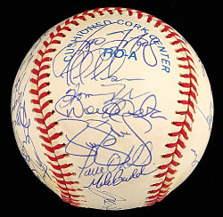 1998 World Series Champions New York Yankees Team-Signed Baseball with (31) Signatures Including Jeter, Rivera, Pettitte, Posada Plus Full PSA LOA