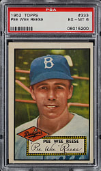 1952 Topps #333 Pee Wee Reese High Number PSA EX-MT 6
