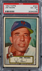 1952 Topps #337 Jim Hearn High Number PSA EX-MT 6