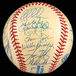 1998 World Champions New York Yankees Team-Signed OAL/Budig Baseball with (30) Signatures Including Jeter, Rivera, Pettitte, Posada Plus Full PSA LOA