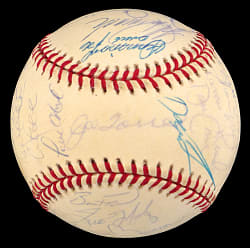 2000 World Champions New York Yankees Team-Signed Baseball with (32) Signatures Including Jeter, Rivera, Posada, Pettitte Plus Full PSA LOA