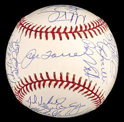 2002 American League East Champions New York Yankees Team-Signed Baseball with (29) Signatures Including Jeter, Rivera, Posada, Mussina Plus Full PSA LOA