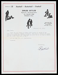 1951 Eddie Gottlieb Typed Letter Signed to Baltimore Elite Giants (Negro League) Scout Richard Powell with Branded Envelope