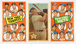 1968 Topps Poster & 1969 Topps Team Posters Collection - (15) Total with Mickey Mantle, Mets, Pirates & Yankees