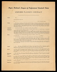 1940s Negro National League Uniform Player's Contract from the Richard Powell Collection